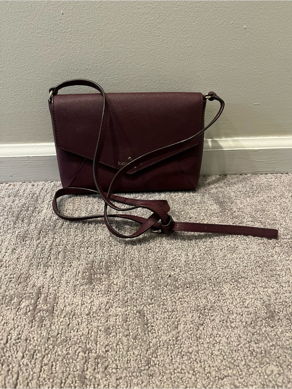 kate spade Burgundy Envelope Crossbody with Adjustable Strap